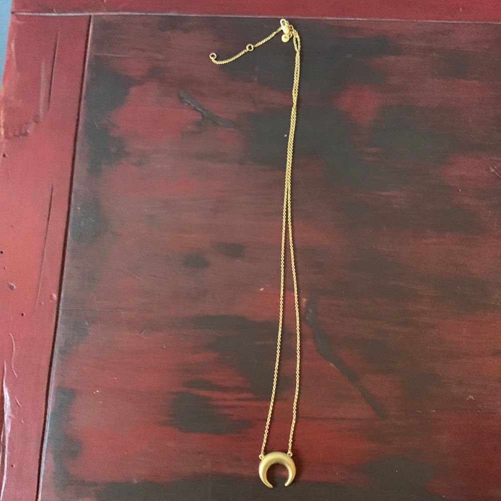 Gold plated half moon necklace